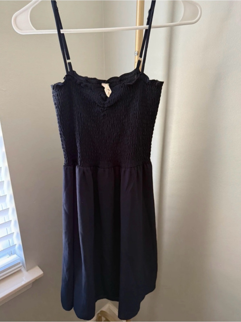 Xhilaration Navy Blue Smocked Cami Dress Size XS Adjustable Straps